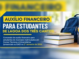 Lagoa dos Três Cantos abre inscrições para auxílio financeiro a estudantes