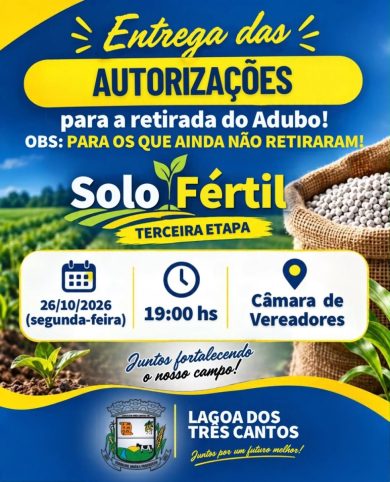 Produtores que ainda não retiraram autorizações do Programa Solo Fértil devem comparecer à Câmara nesta segunda-feira